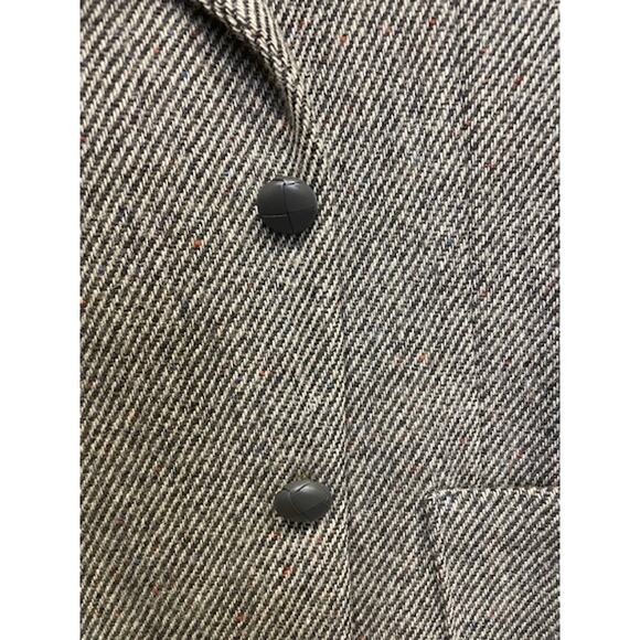 Vintage 100% Wool Gray Brown 40L Tweed Professional Blazer - Picture 10 of 12